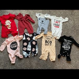 0-3 month baby outfits lot of 8